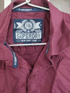 Superdry Maroon Casual Shirt