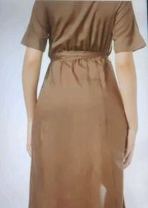 Elegant Brown Button-Down Dress