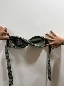 Army print Twisted Top