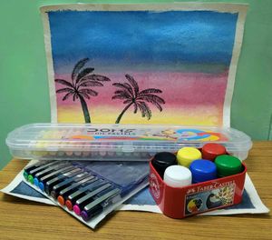 Doms Oil Pastel ,Luxor Fineliner,Poster Color