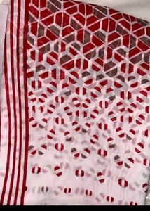 Red &amp; White Saree