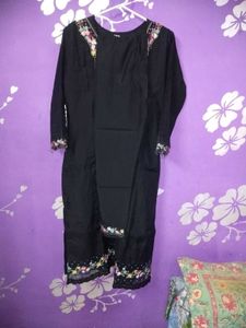 Embroidered Black Suit