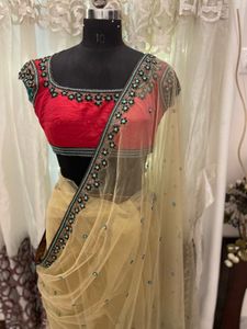 Elegant Net Designer Saree with Blouse