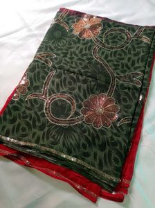 Embroidery Double Shades Saree