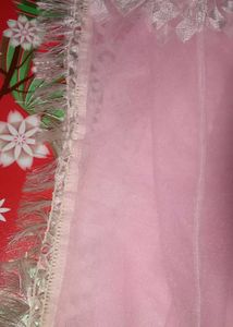 Pink Net Saree With Peticot
