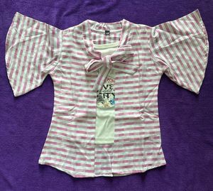 Striped Pink &amp; White Girls' Top
