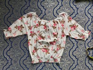White Pink Floral Top