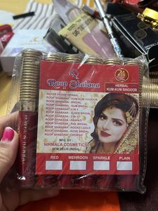 Red Sindoor And Eyeliner Kajal