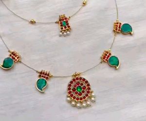 Emerald & Ruby Delicate Necklace Set