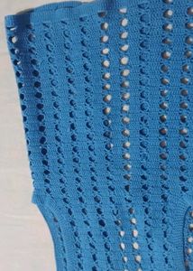 Blue Crochet Vest