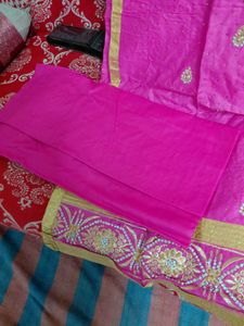 Pink Embellished Salwar Kameez unstiched