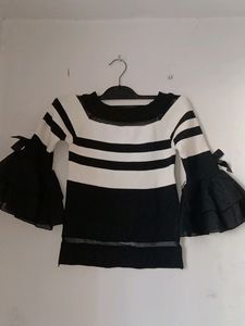 Black And White Crop Top
