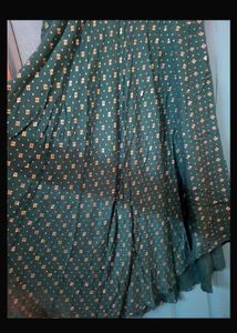 Emerald Green &amp; Gold Anarkali