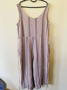 Striped Button Down Jumpsuit