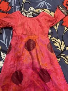 Coral &amp; Pink Ethnic Dress