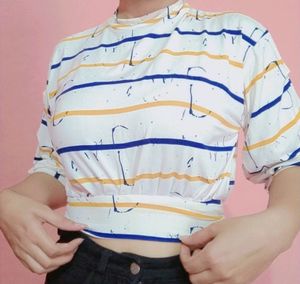 High Neck Back Knot Top