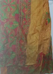 Orange Floral Print Scarf
