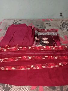 Beutiful Red Suite, Patiala Salwar With Duppatta