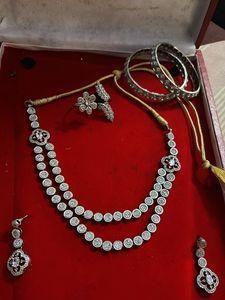 A D Jewellery Set With Bangles Free
