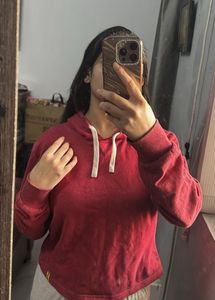 Campus Sutra Red Hoodie