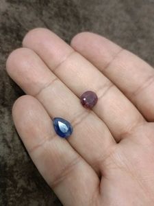 Loose Faceted Gemstones - Ruby &amp; Blue Sapphire