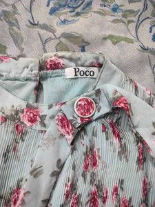 Teal Floral Blouson Top💚