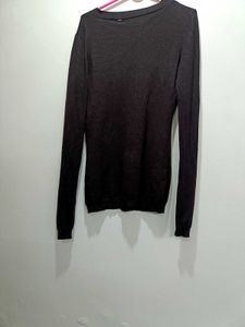 Dark Brown V Neck Sweater