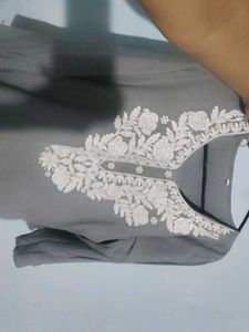 Gray Tunic with Embroidery