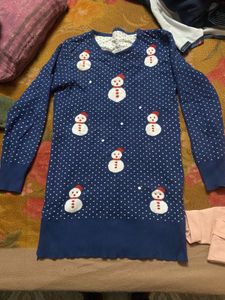 Snowman Print Pullover Sweater