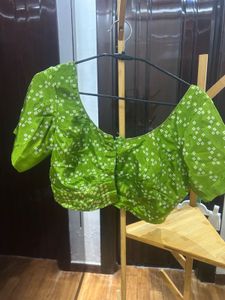 Green Bandhani saree