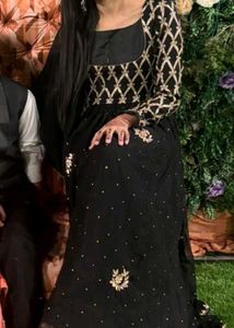 Black Peshwas Gown Frock Style Pakistani Dress