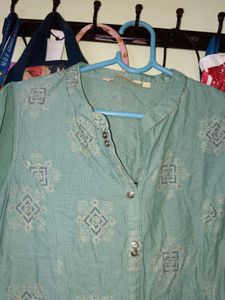 Green Printed Casual Dress