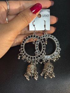 New Earing &amp; Studs Silver Tone Jhumka Earrings