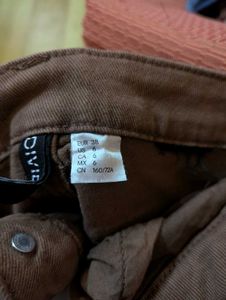 H&amp;M wide twill brown trousers