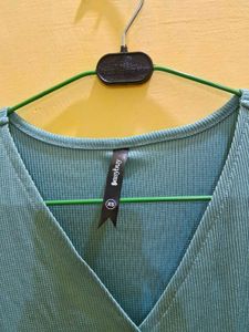 Teal Flutter Sleeve Top