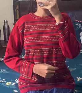 Maroon Sweater With Madla Print