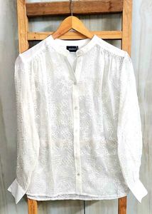 Elegant White Embroidered shirt Size-42-44
