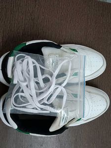 White &amp; Green Athletic Sneakers