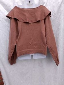 Ruffled Collar Knit Cardigan