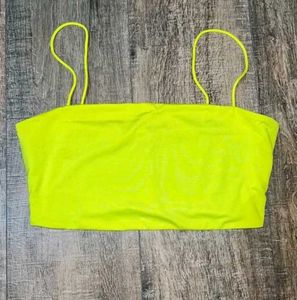 SHEIN  neon  yellow crop top strap