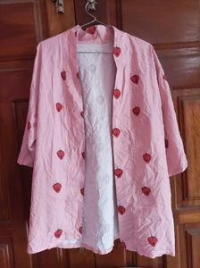 Strawberry Print Kimono