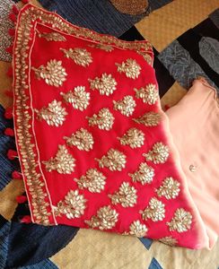 Elegant Peach Saree