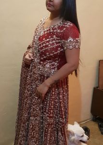 traditional maroon Lehegha