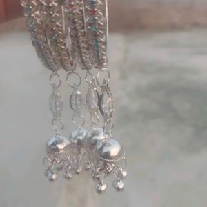 Sparkling Silver Bangles