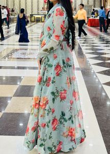 Floral Ethnic Gown With Dupatta