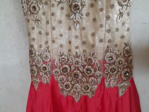 Orange and Gold Embroidered Gown