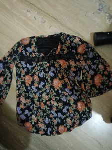 black floral top