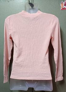 Chic Pink Cutout Long Sleeve Top