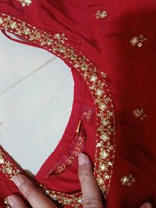 Red &amp; Gold Ethnic Gown