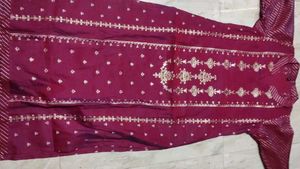 New Maroon & Gold Embellished Kurti